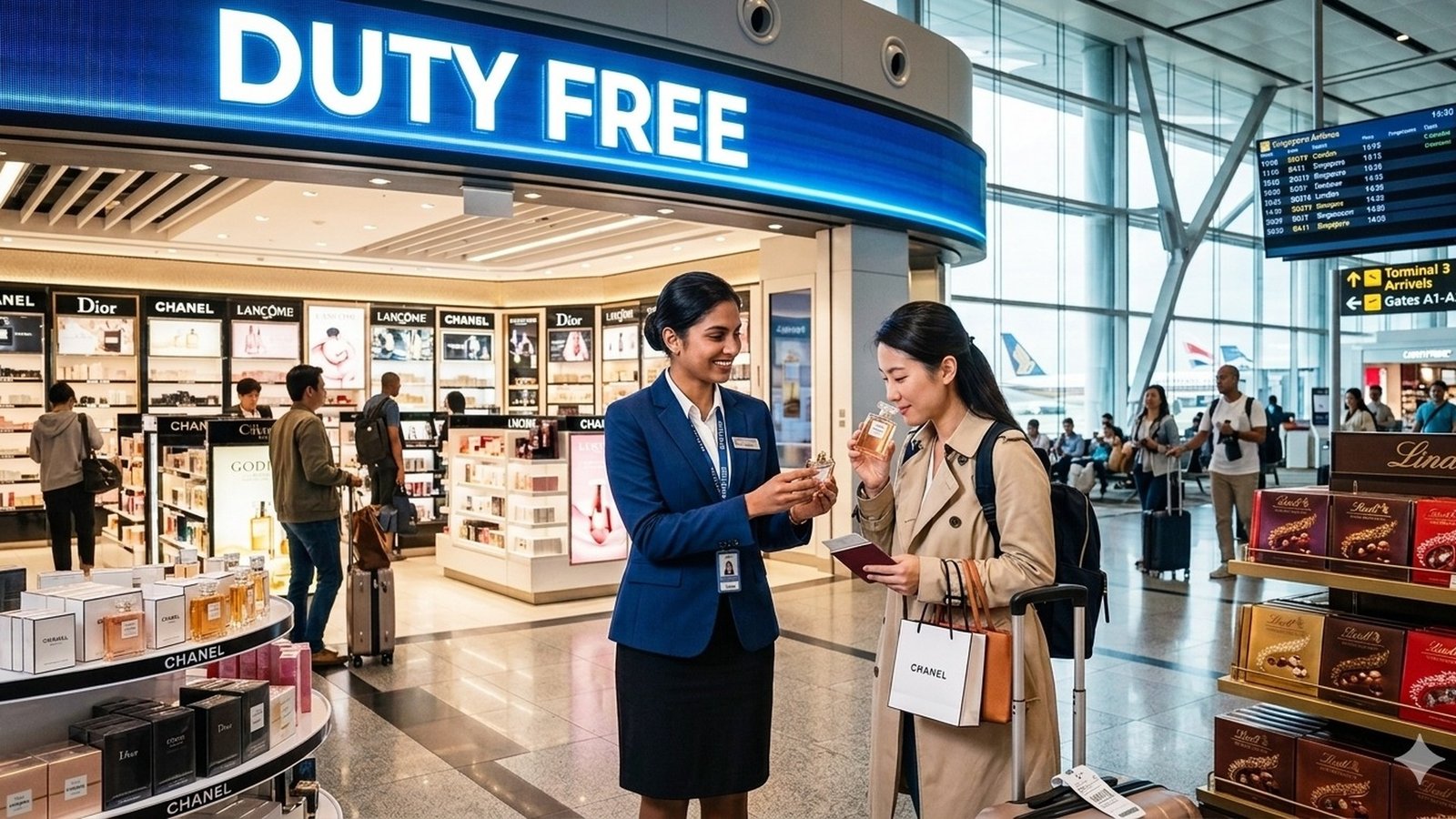 Duty Free luxury shopping assistance with dedicated concierge assistant