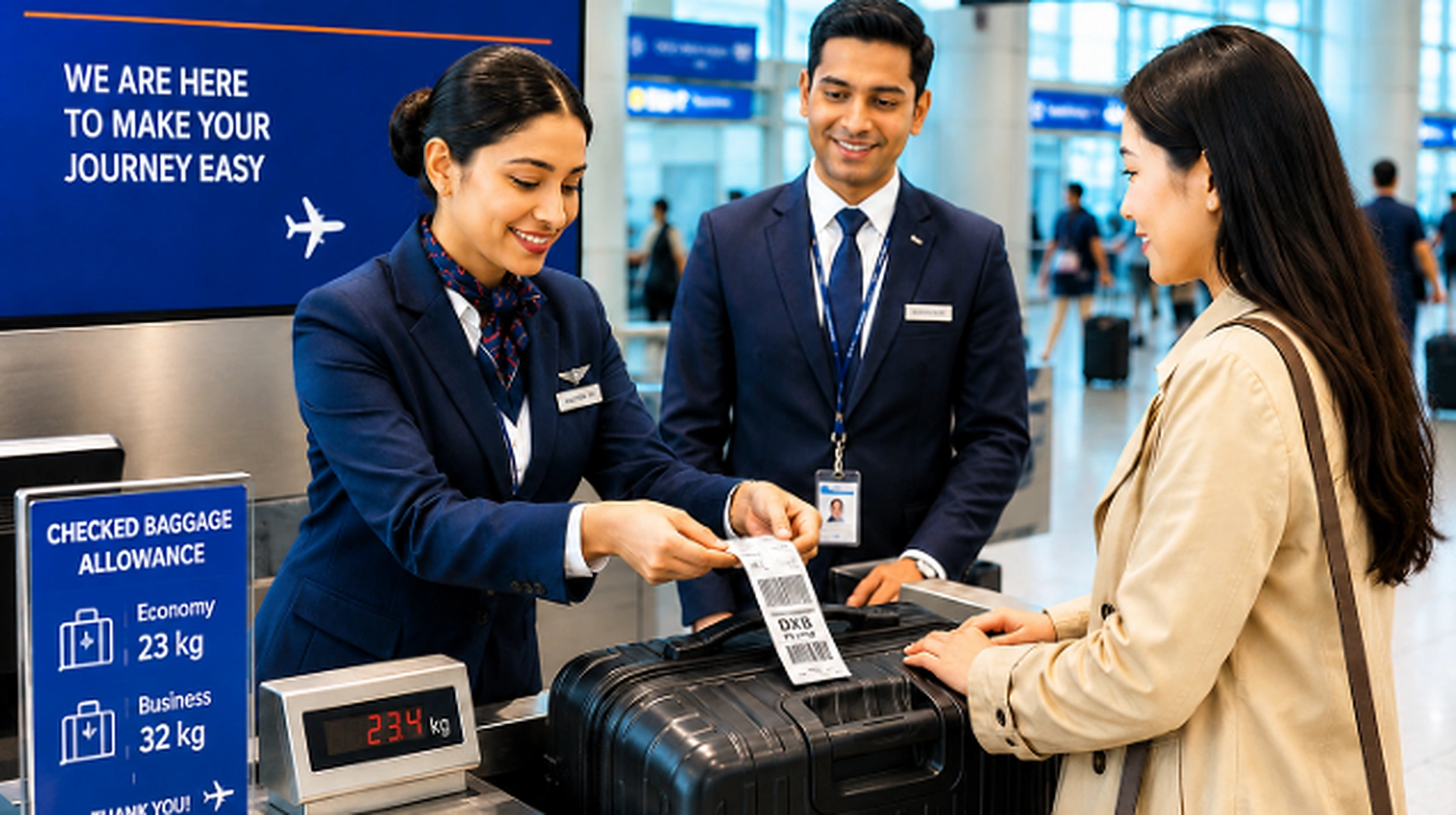 Airport priority check-in and dedicated luggage drop assistance